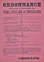 ordonance poules coqs